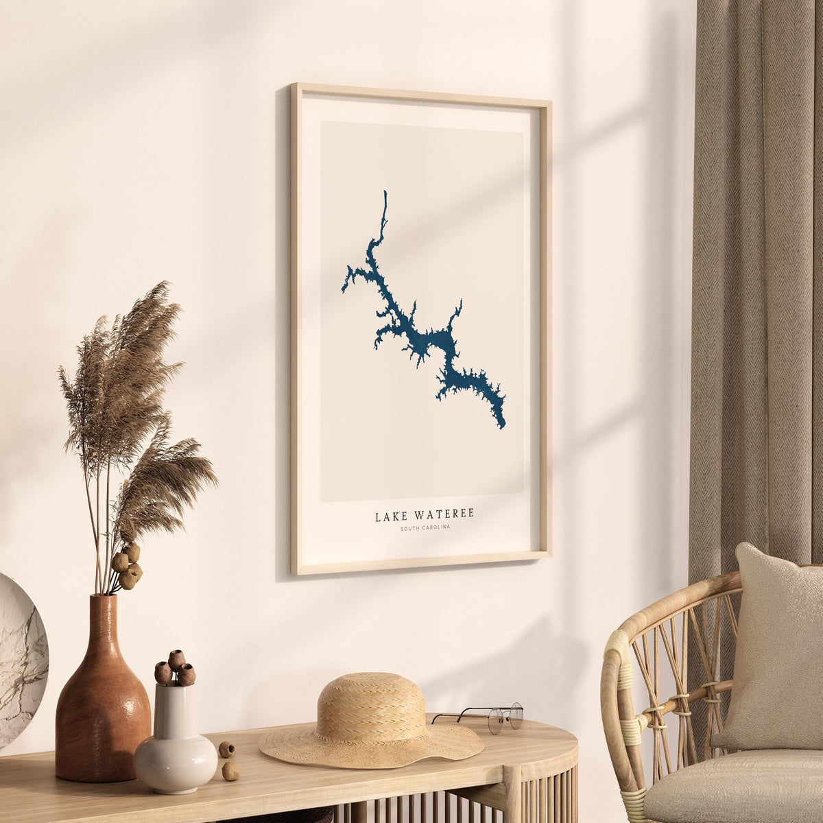 lake wateree south carolina map poster – minimalist lake wall art - image 3