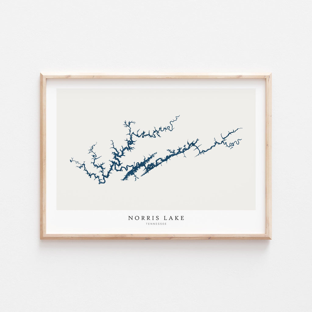 norris lake tennessee map poster – minimalist lake wall art - image 1