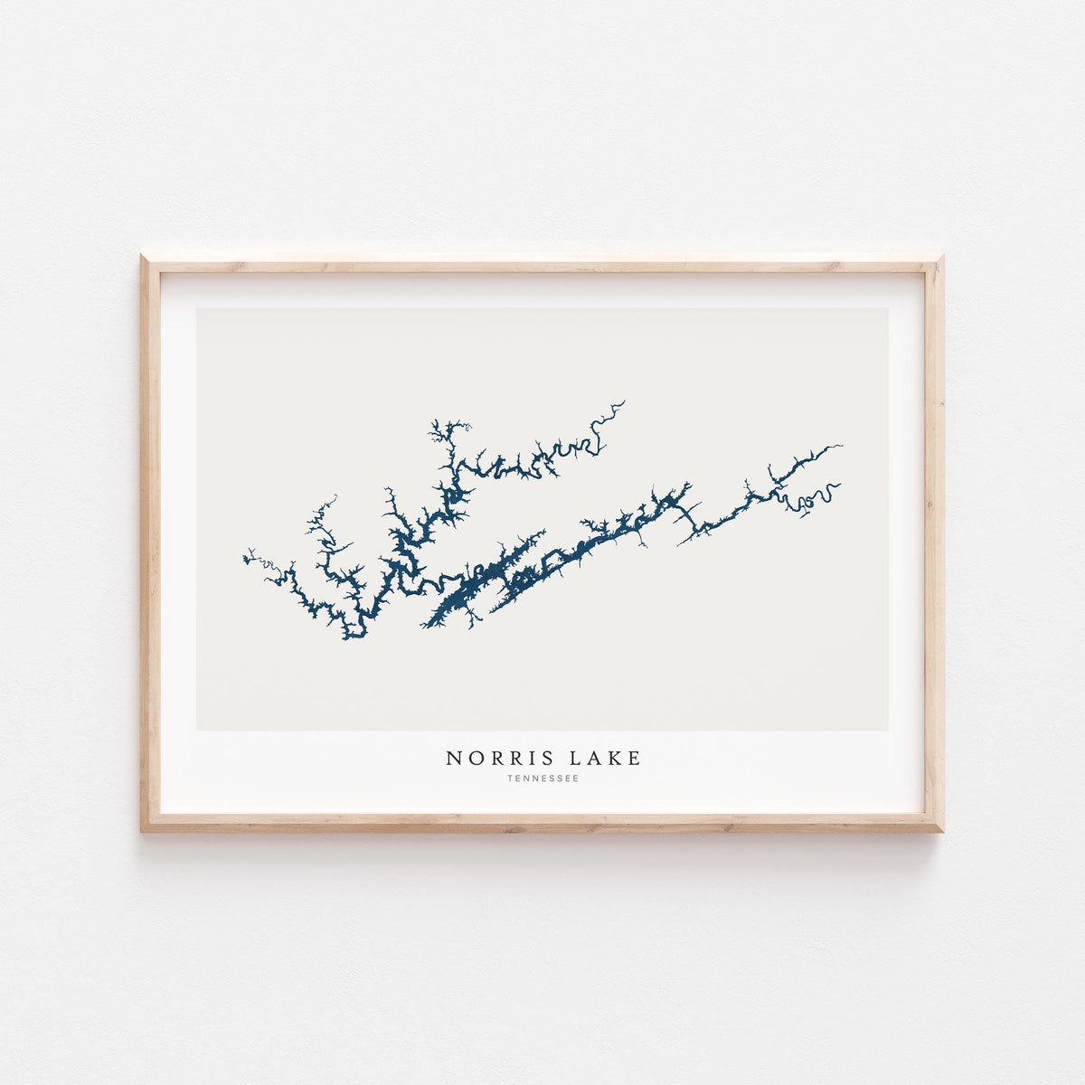 norris lake tennessee map poster – minimalist lake wall art - image 1