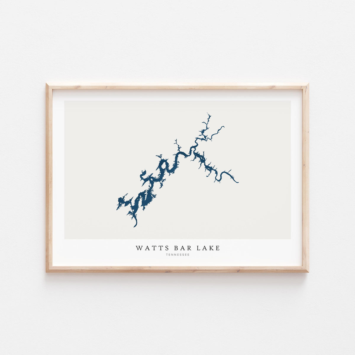 watts bar lake tennessee map poster – minimalist lake wall art - image 1