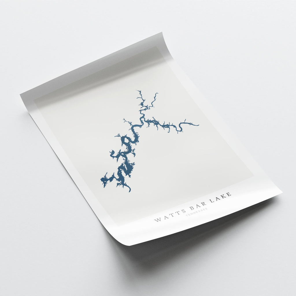 watts bar lake tennessee map poster – minimalist lake wall art - image 6