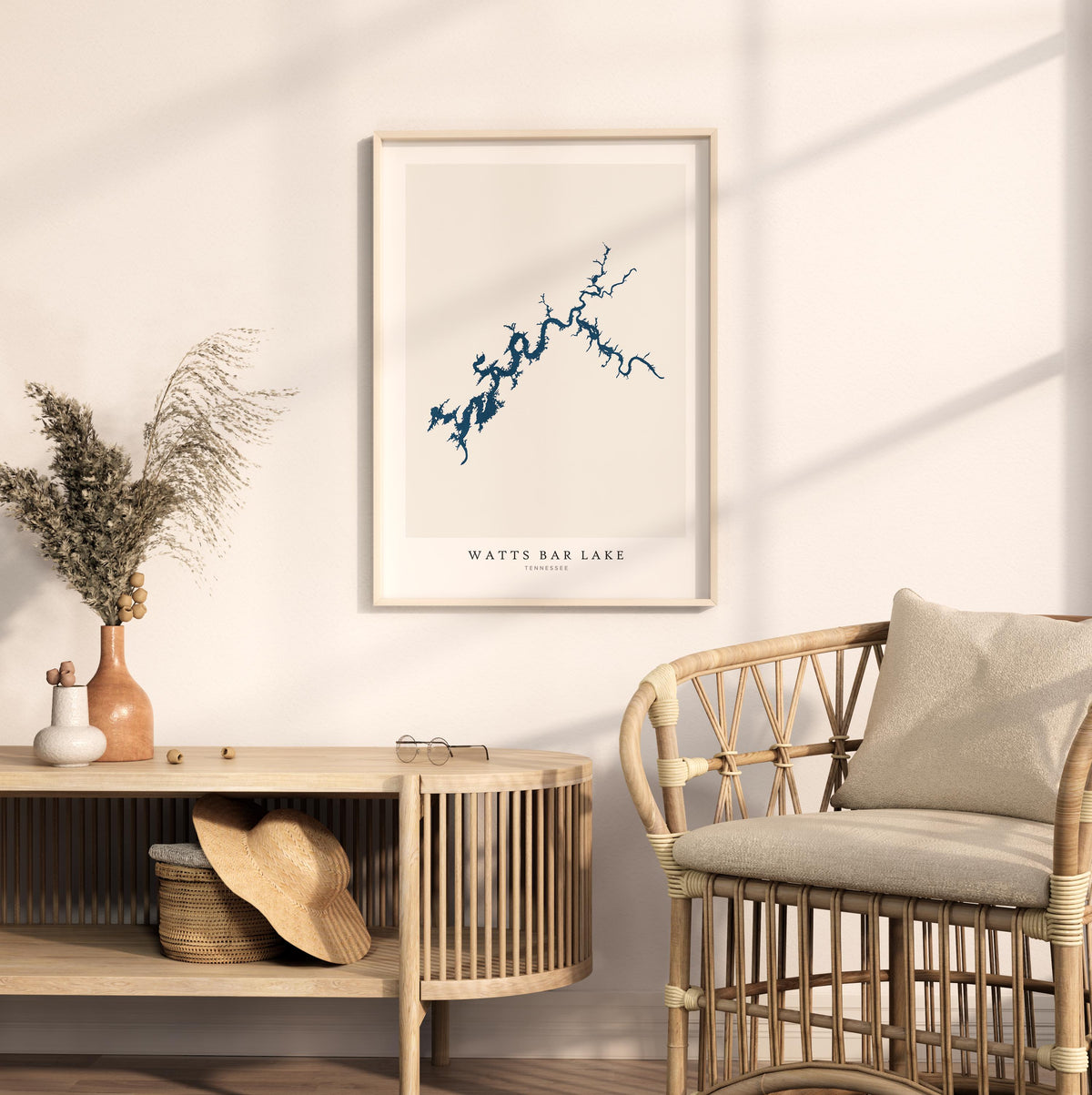 watts bar lake tennessee map poster – minimalist lake wall art - image 5