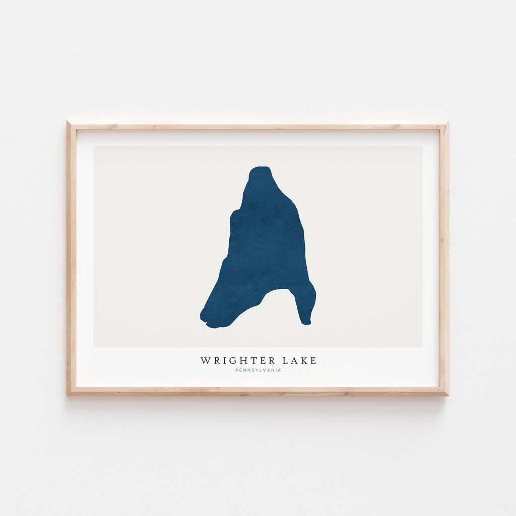 wrighter lake pennsylvania map poster – minimalist lake wall art - image 2