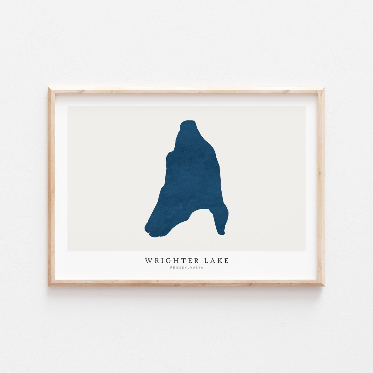 wrighter lake pennsylvania map poster – minimalist lake wall art - image 2