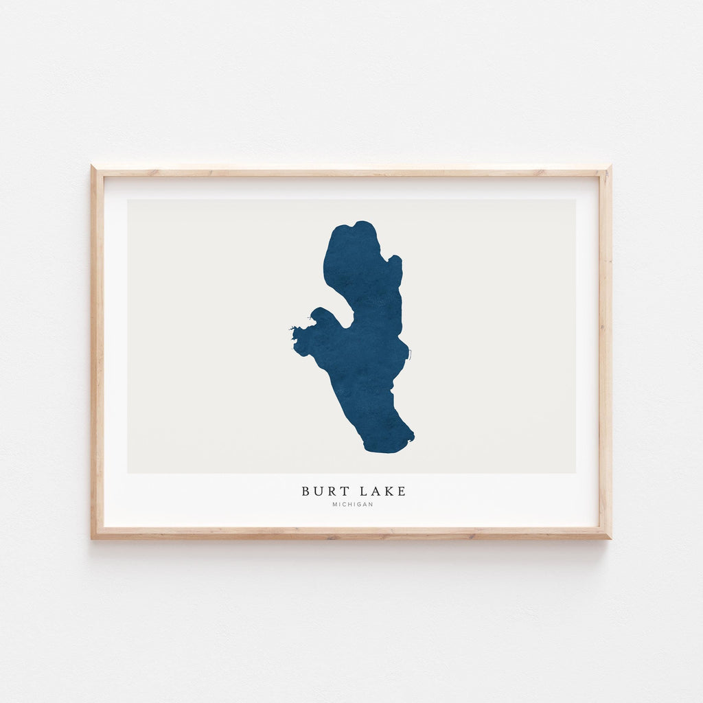 burt lake michigan map poster – minimalist lake wall art - image 2