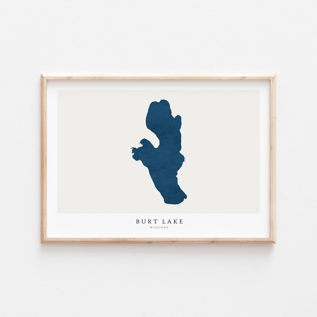 burt lake michigan map poster – minimalist lake wall art - image 2