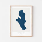 burt lake michigan map poster – minimalist lake wall art - image 1