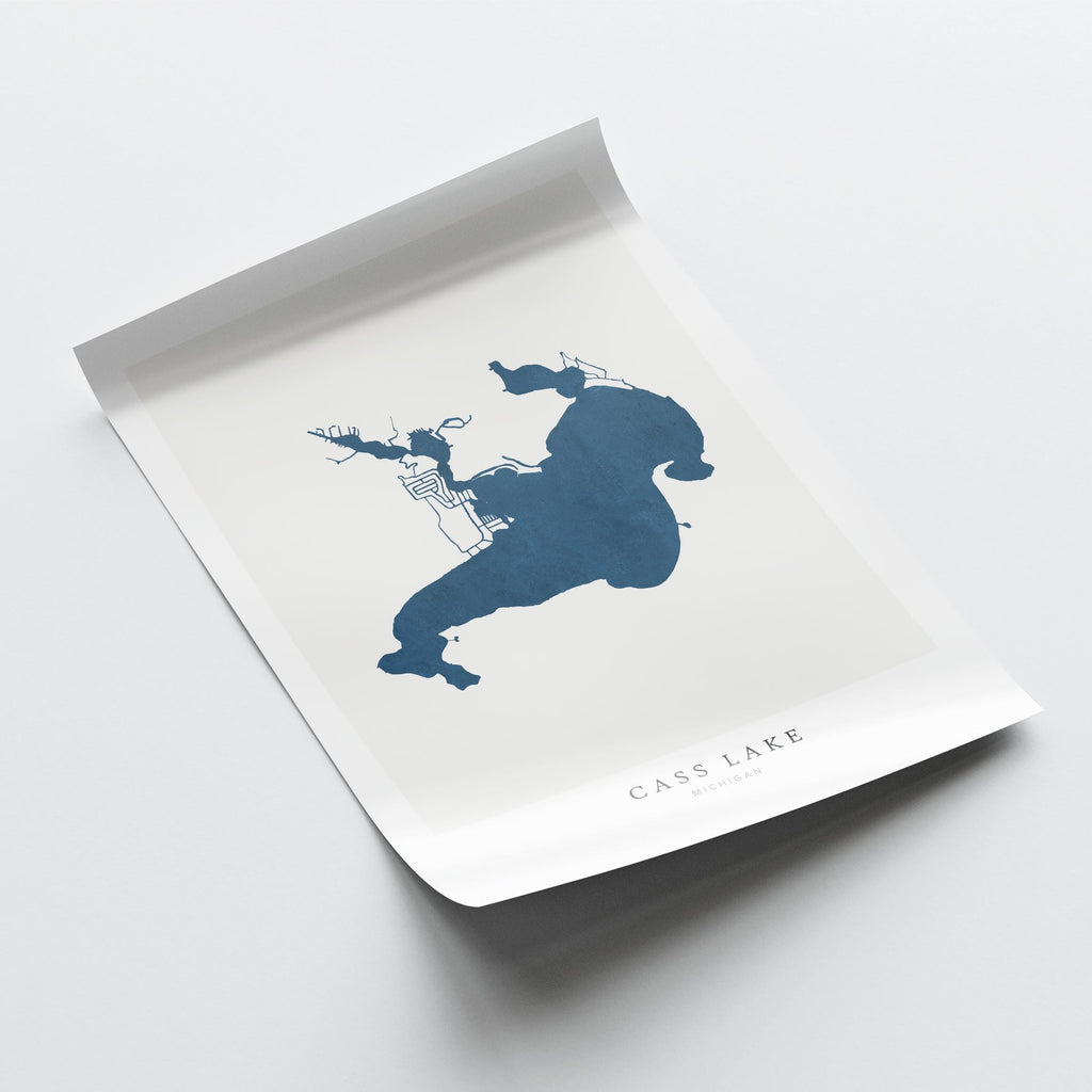 cass lake michigan map poster – minimalist lake wall art - image 6