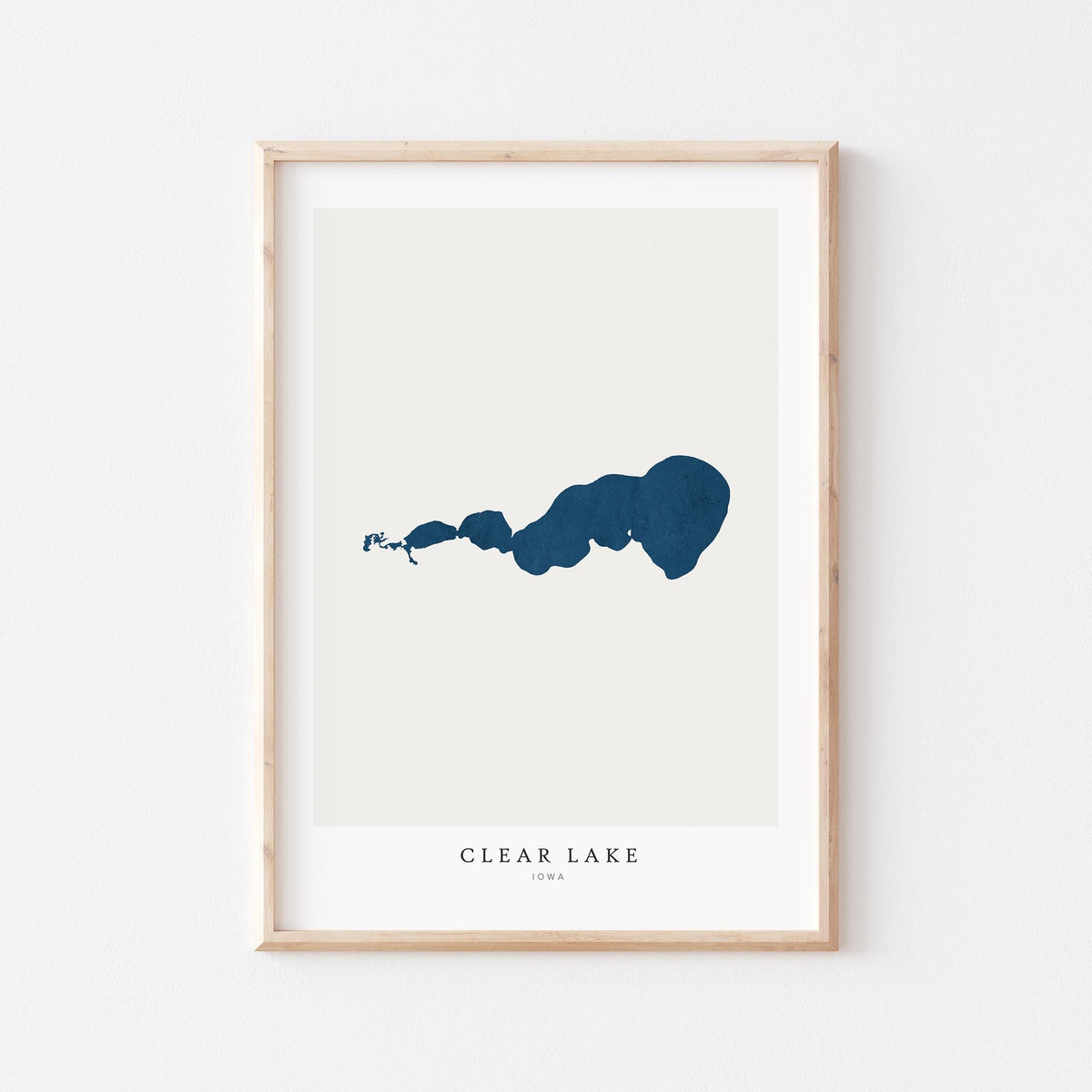 clear lake iowa map poster – minimalist lake wall art - image 2
