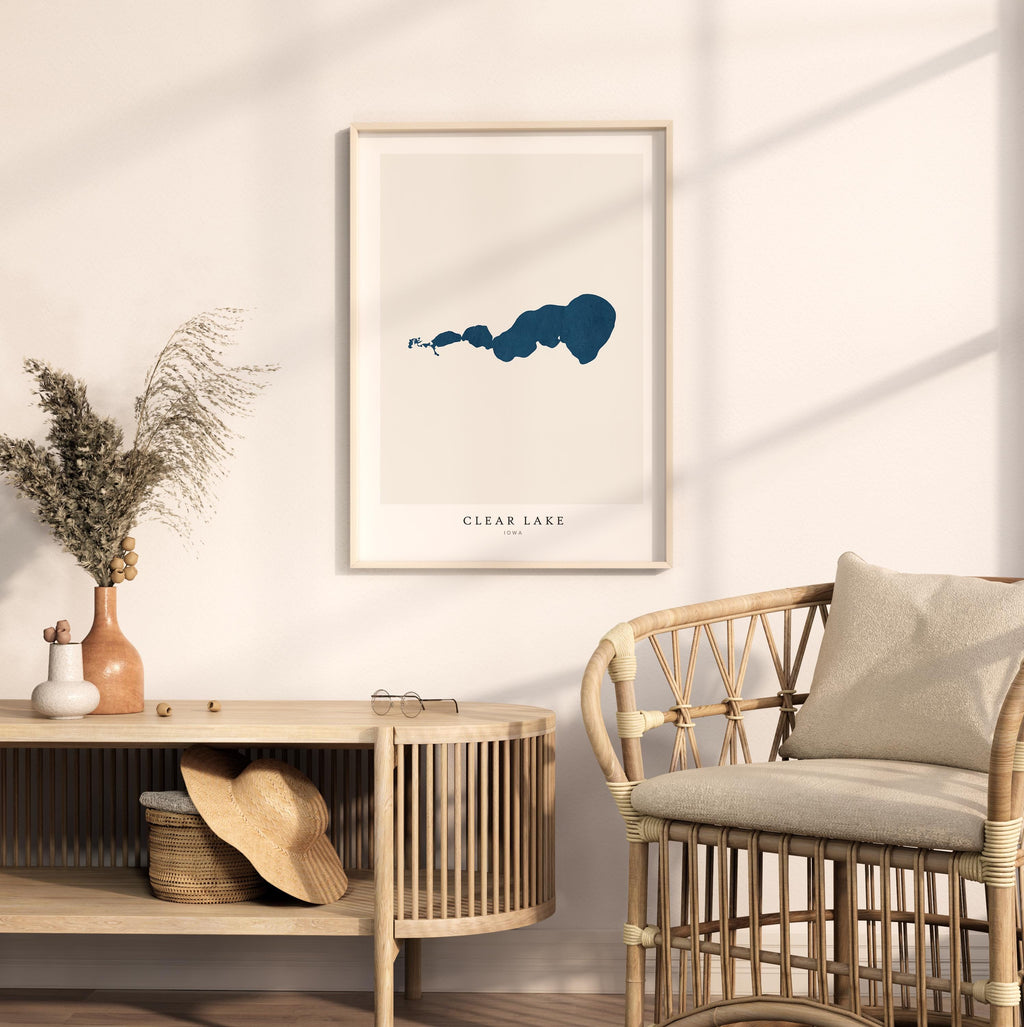 clear lake iowa map poster – minimalist lake wall art - image 5