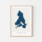 coldwater lake michigan map poster – minimalist lake wall art - image 1