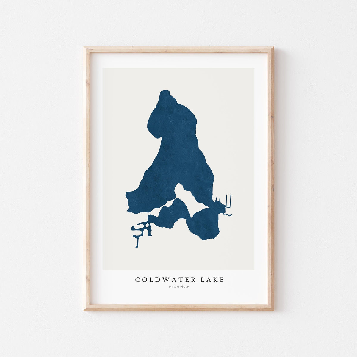 coldwater lake michigan map poster – minimalist lake wall art - image 1
