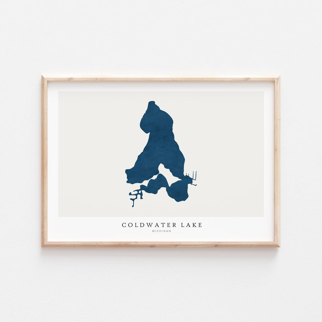 coldwater lake michigan map poster – minimalist lake wall art - image 2