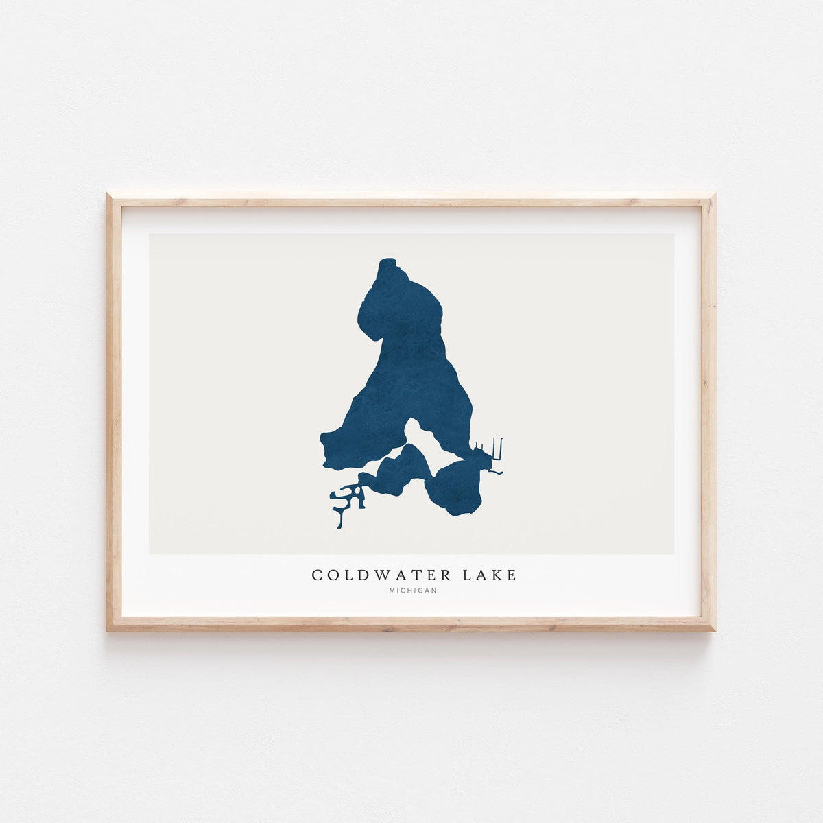 coldwater lake michigan map poster – minimalist lake wall art - image 2