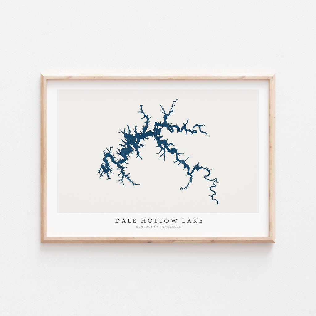 dale hollow lake kentucky map poster – minimalist lake wall art - image 1