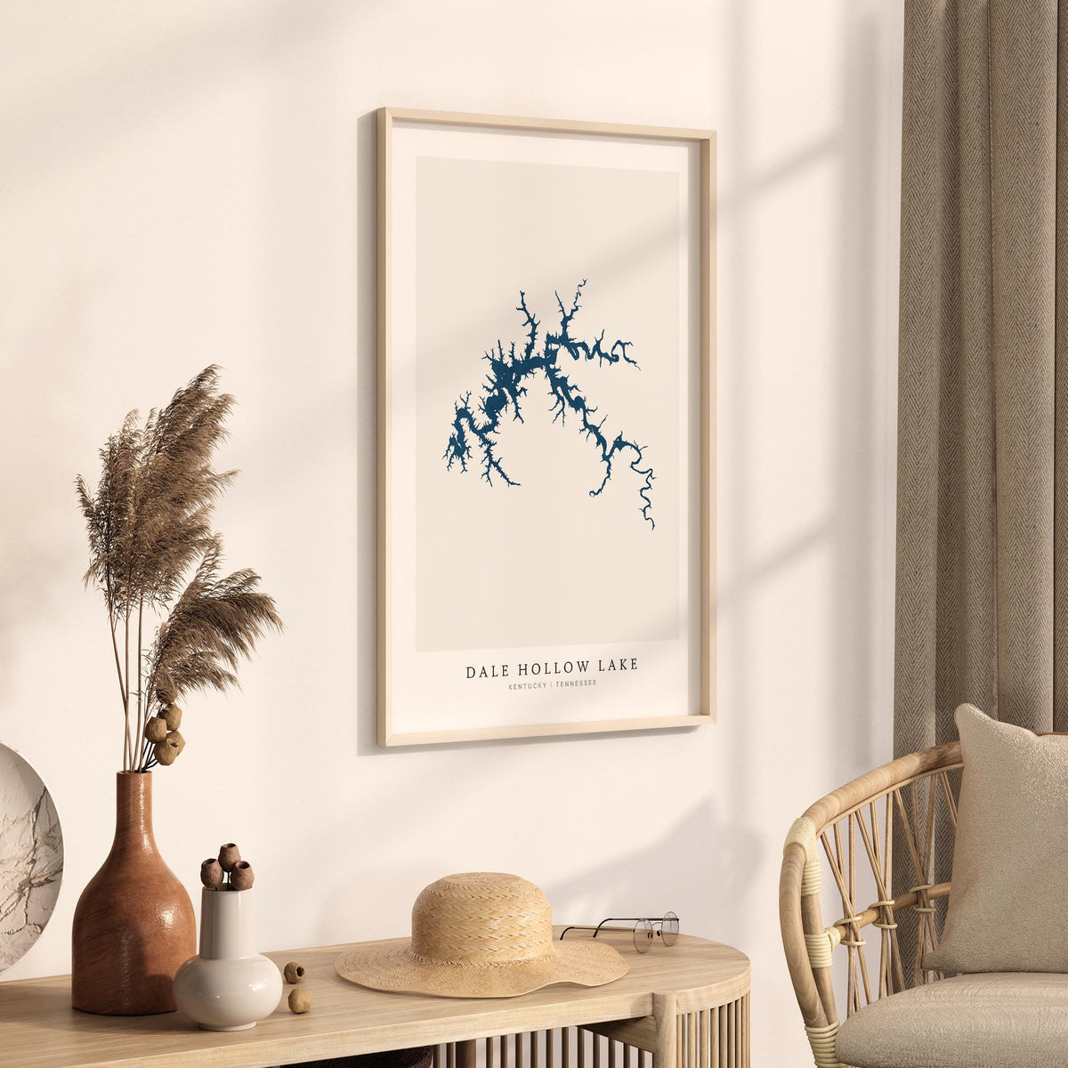 dale hollow lake kentucky map poster – minimalist lake wall art - image 3
