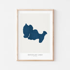 douglas lake michigan map poster – minimalist lake wall art - image 2