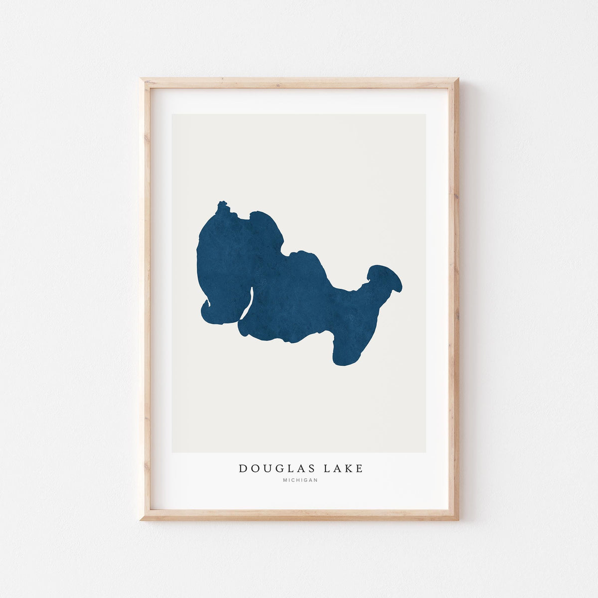 douglas lake michigan map poster – minimalist lake wall art - image 2