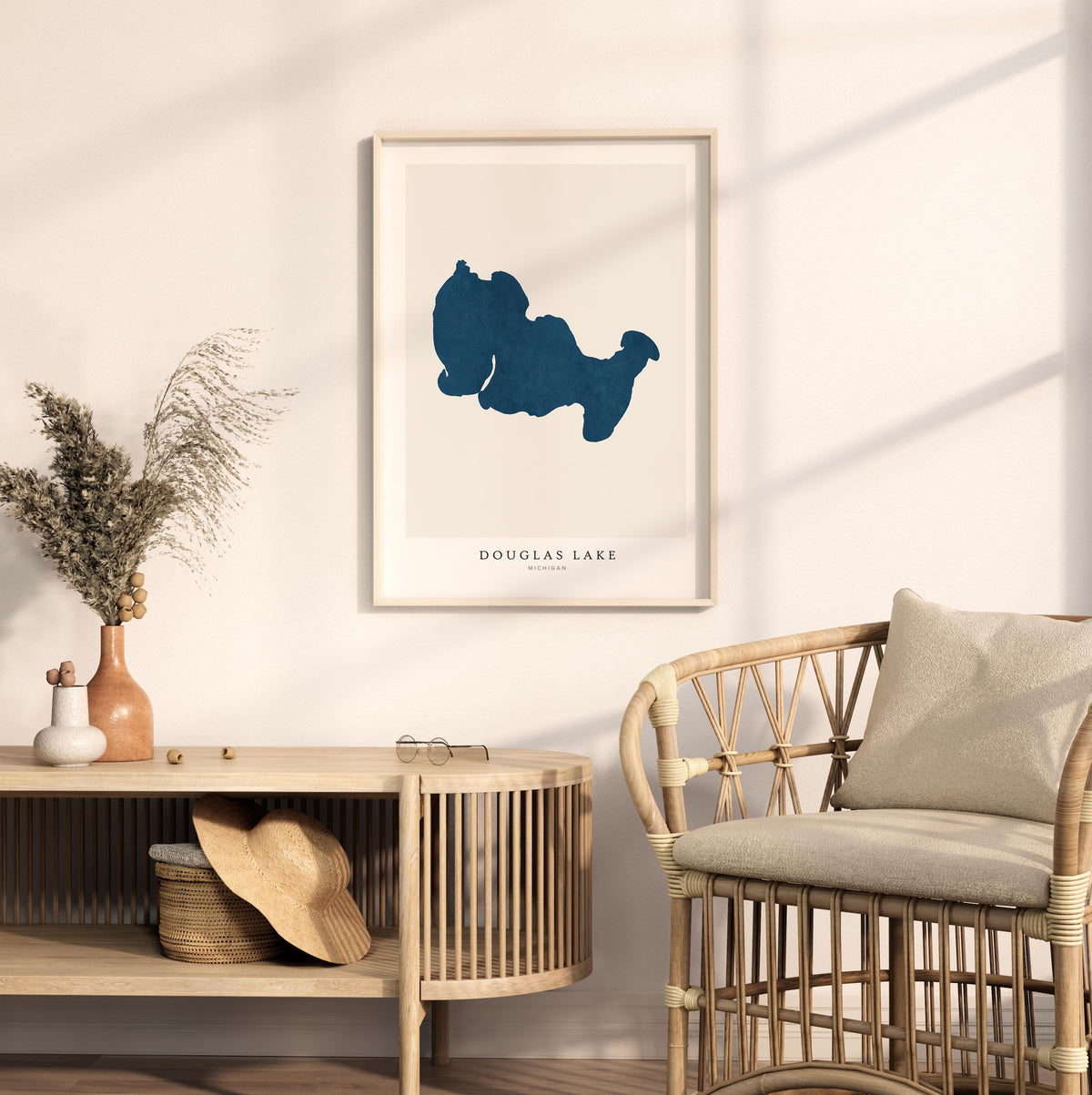 douglas lake michigan map poster – minimalist lake wall art - image 5