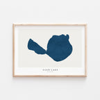 glen lake michigan map poster – minimalist lake wall art - image 1