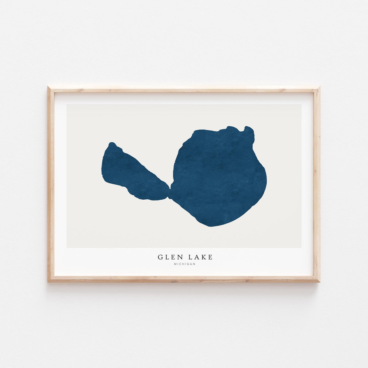 glen lake michigan map poster – minimalist lake wall art - image 1