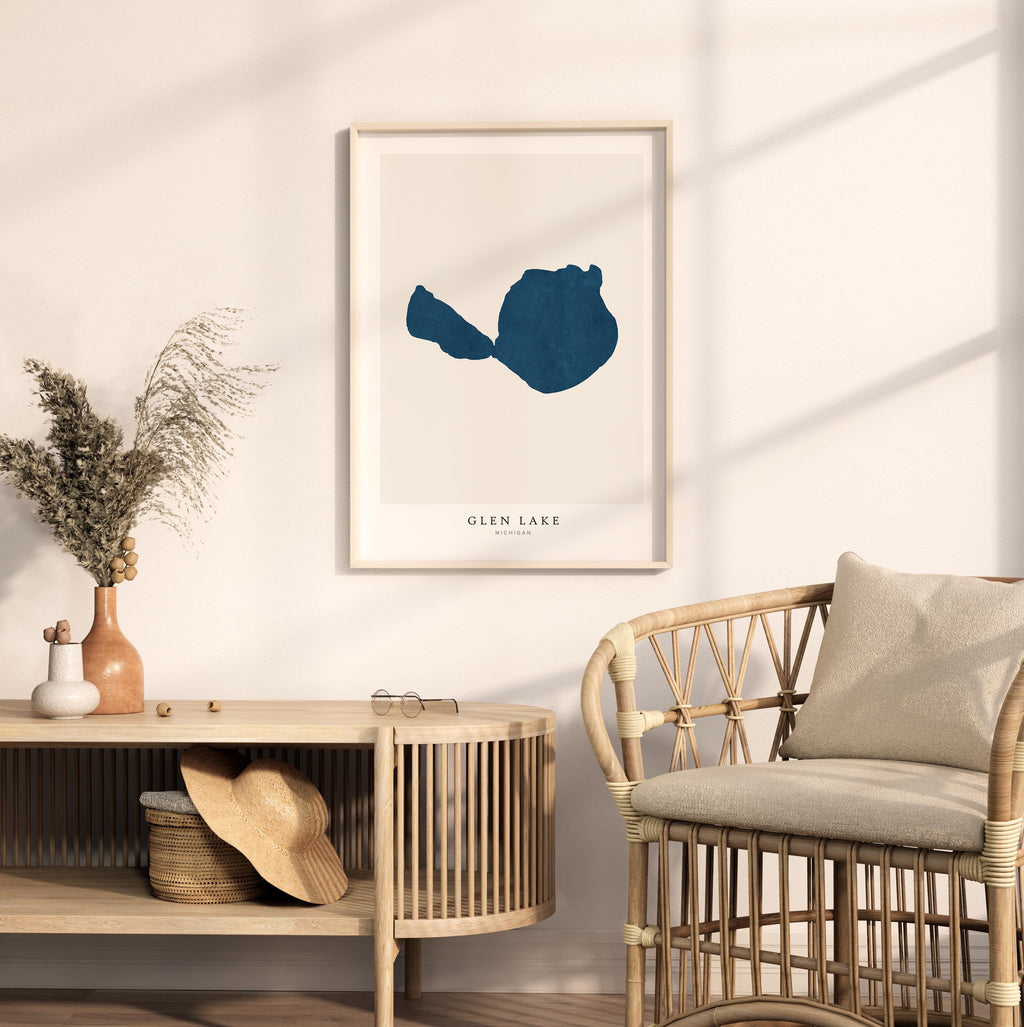 glen lake michigan map poster – minimalist lake wall art - image 5