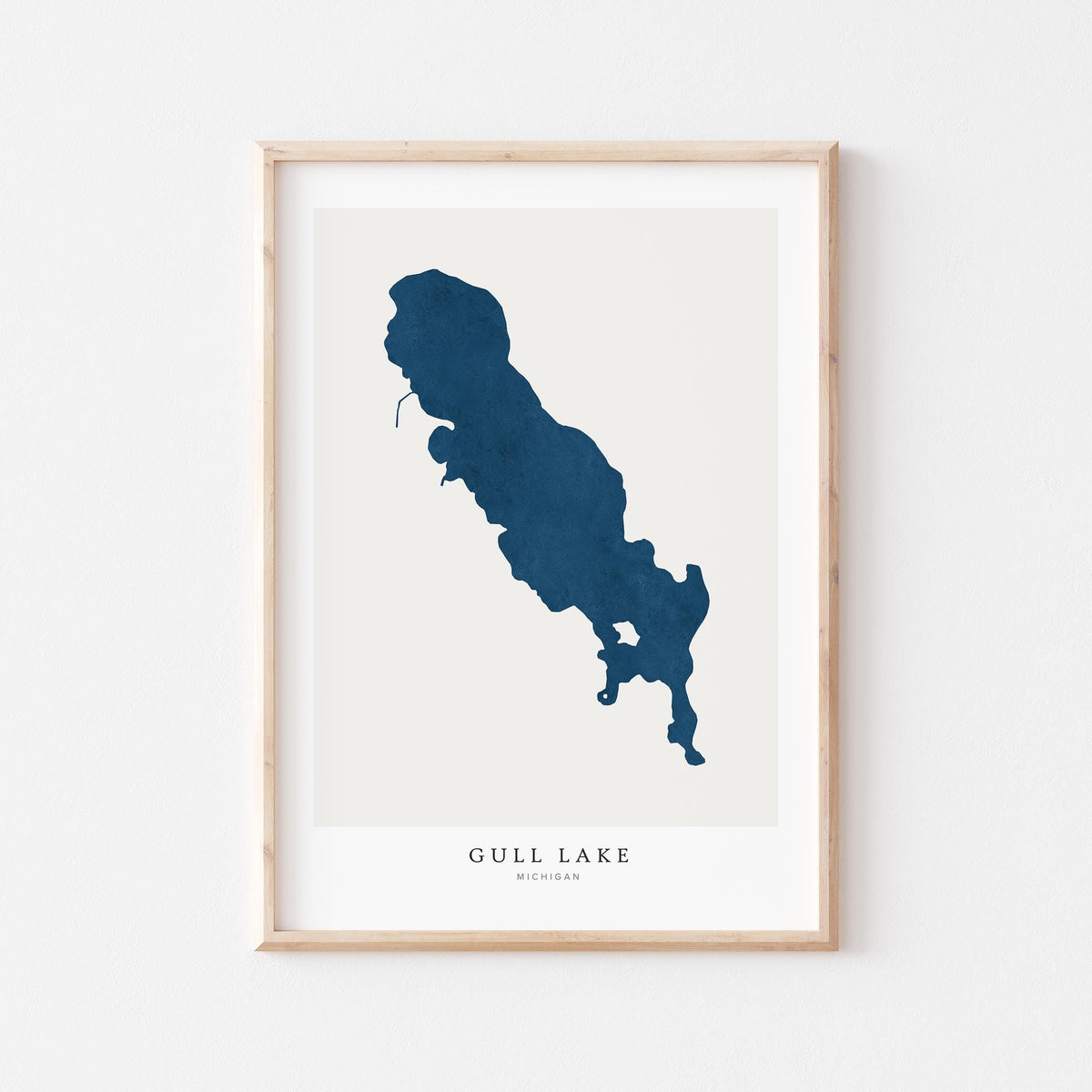 gull lake michigan map poster – minimalist lake wall art - image 1
