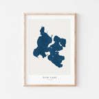 gun lake michigan map poster – minimalist lake wall art - image 1