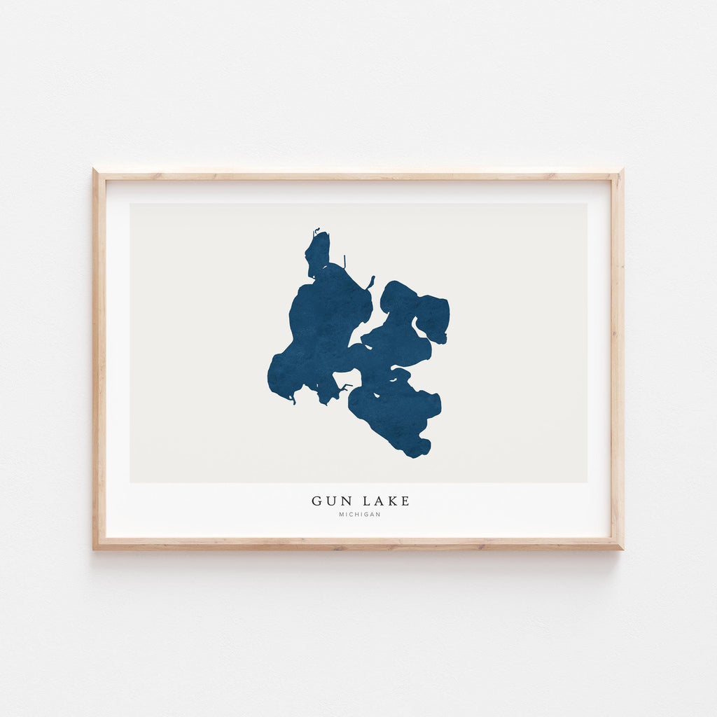 gun lake michigan map poster – minimalist lake wall art - image 2