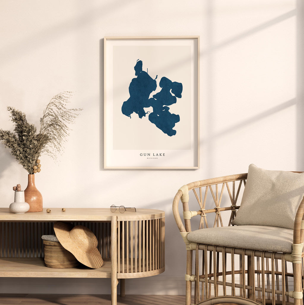 gun lake michigan map poster – minimalist lake wall art - image 5