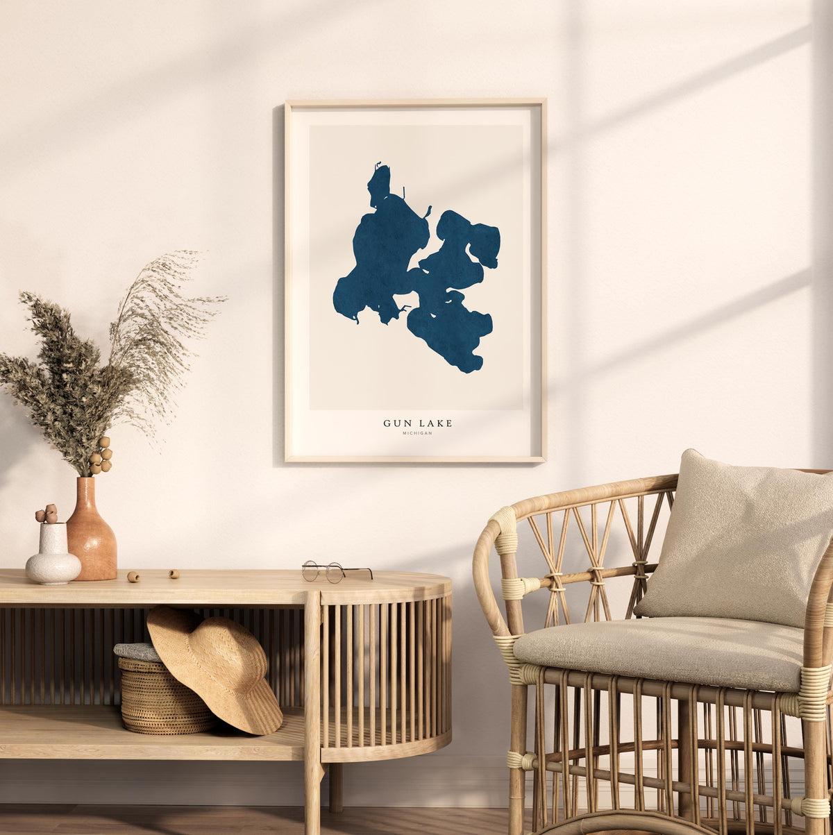 gun lake michigan map poster – minimalist lake wall art - image 5