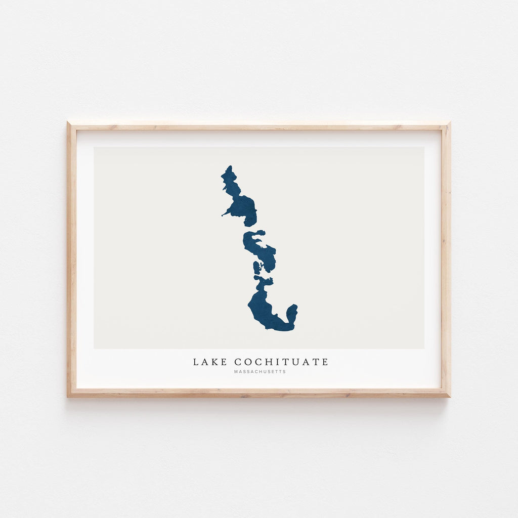 lake cochituate massachusetts map poster – minimalist lake wall art - image 2