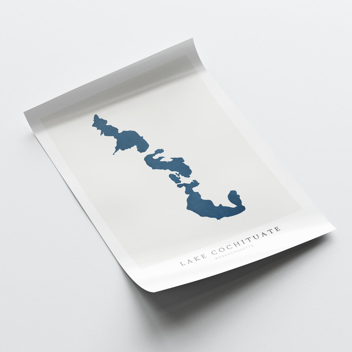 lake cochituate massachusetts map poster – minimalist lake wall art - image 6