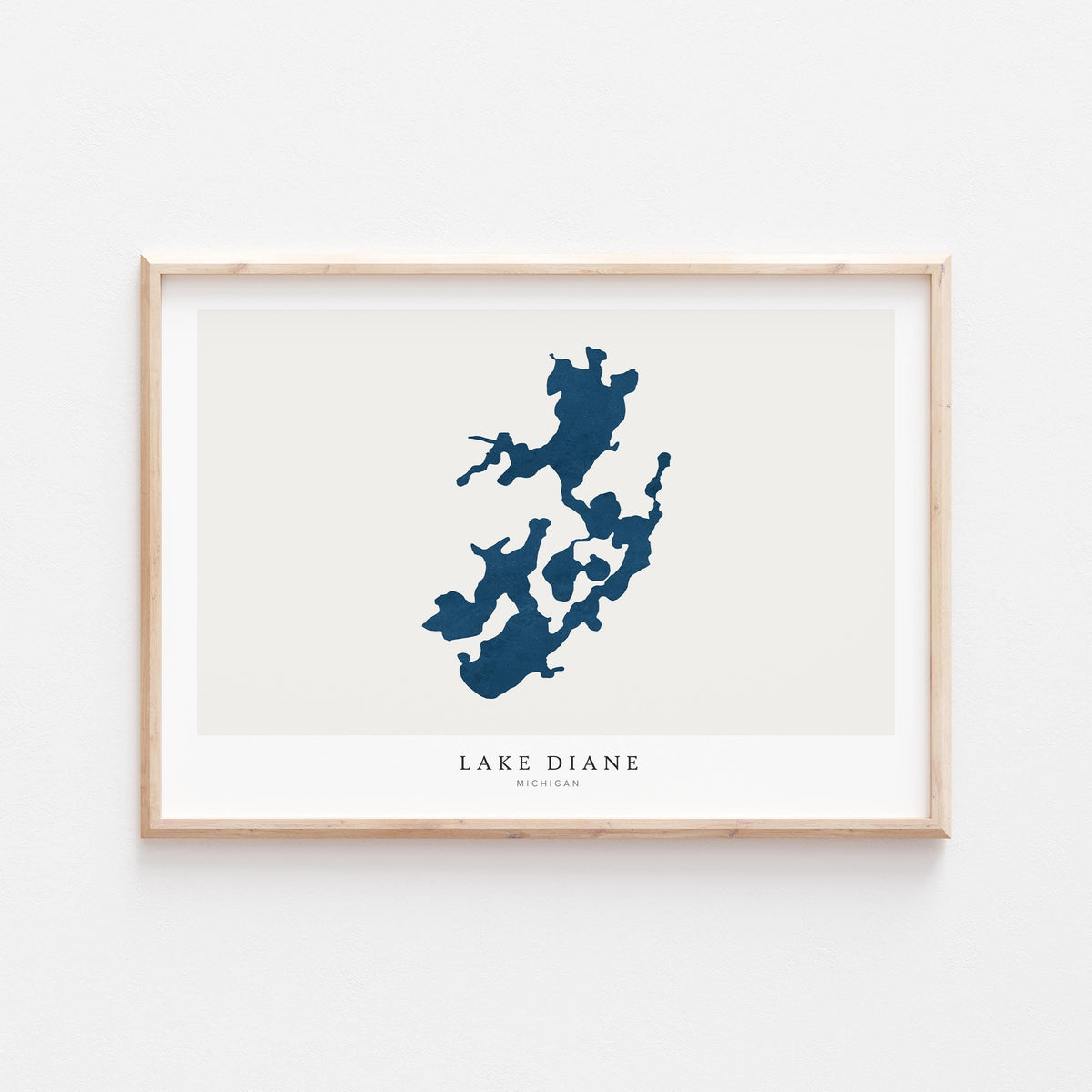lake diane michigan map poster – minimalist lake wall art - image 2