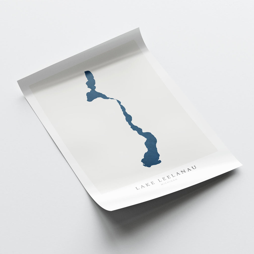 lake leelanau michigan map poster – minimalist lake wall art - image 6