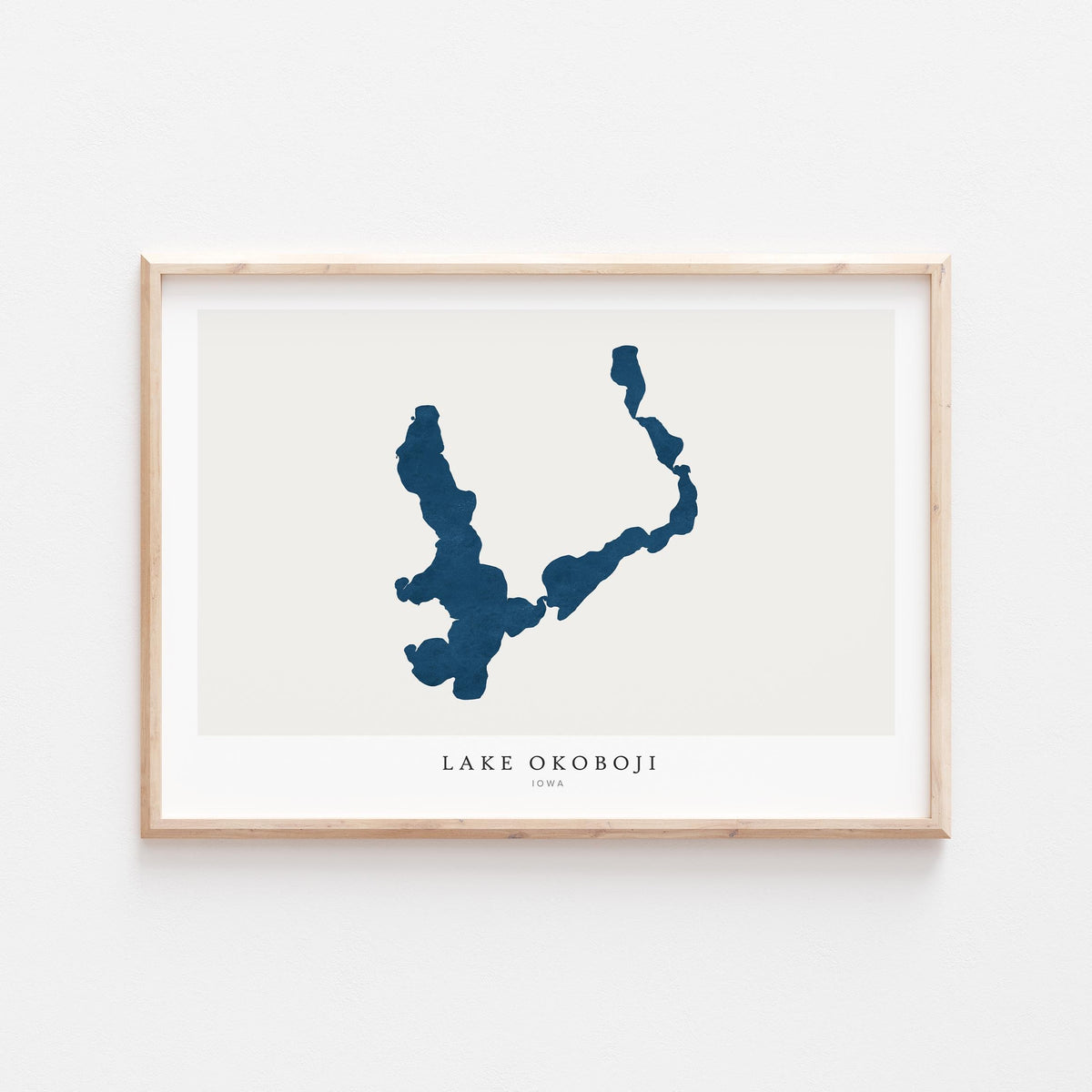 lake okoboji iowa map poster – minimalist lake wall art - image 2