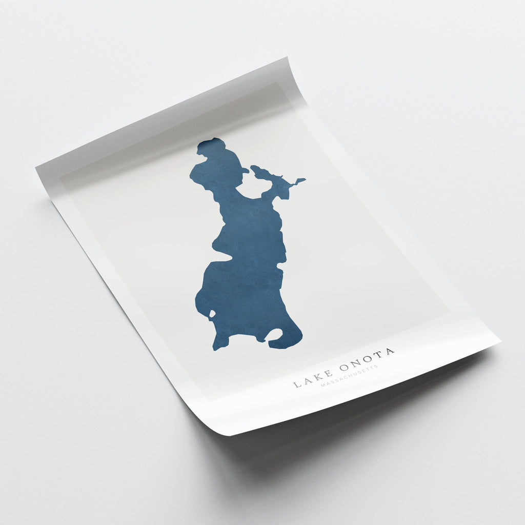 lake onota massachusetts map poster – minimalist lake wall art - image 6