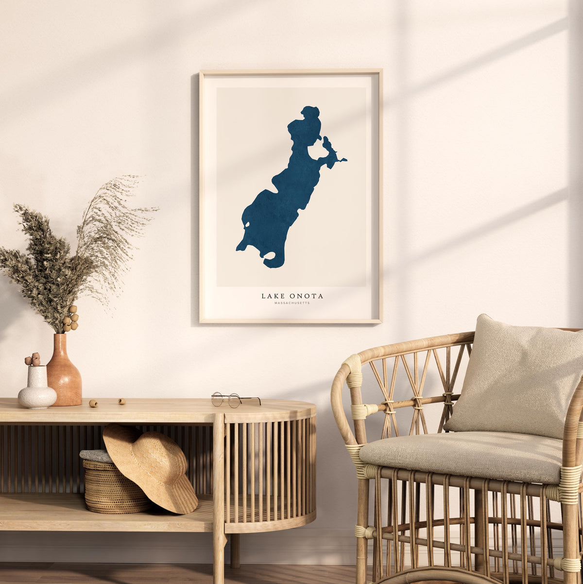 lake onota massachusetts map poster – minimalist lake wall art - image 5