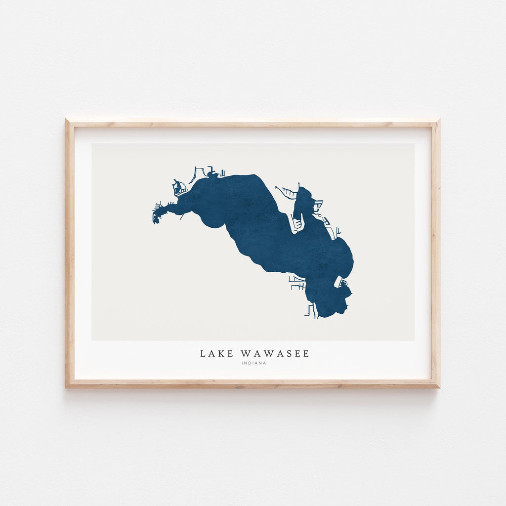lake wawasee indiana map poster – minimalist lake wall art - image 2