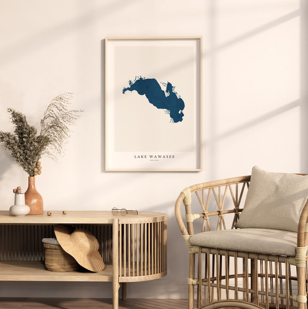 lake wawasee indiana map poster – minimalist lake wall art - image 5