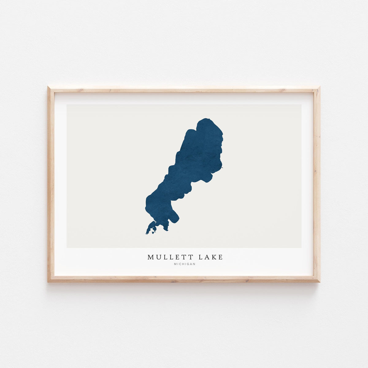 mullet lake michigan map poster – minimalist lake wall art - image 2