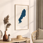 mullet lake michigan map poster – minimalist lake wall art - image 3