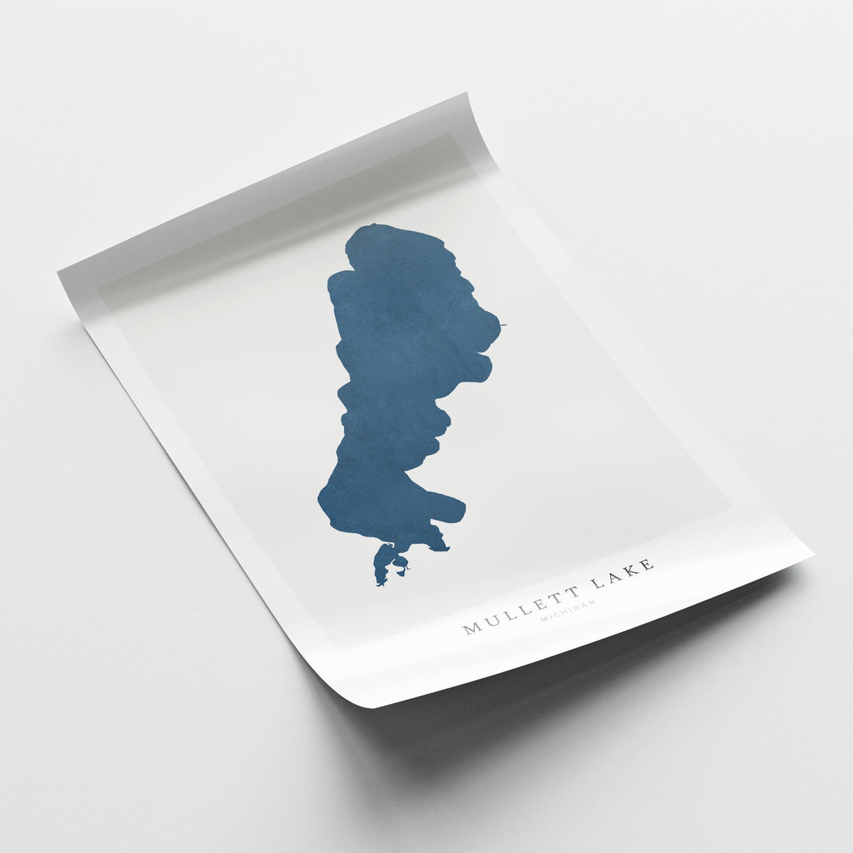 mullet lake michigan map poster – minimalist lake wall art - image 6