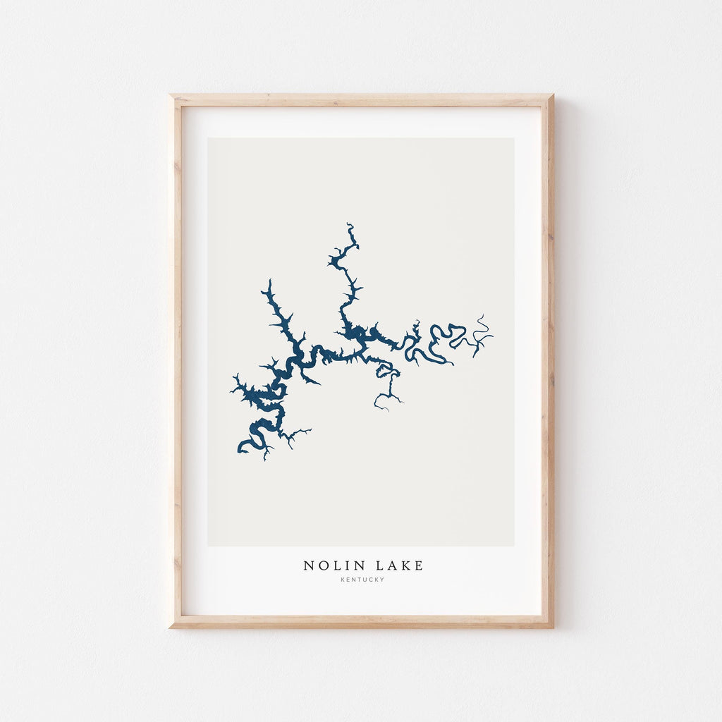 nolin lake kentucky map poster – minimalist lake wall art - image 2