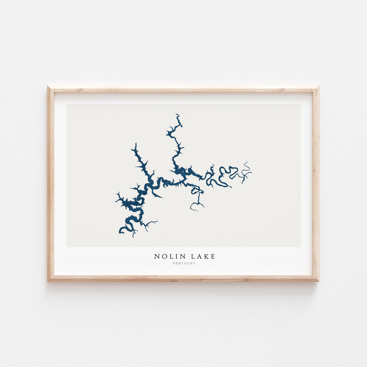 nolin lake kentucky map poster – minimalist lake wall art - image 1