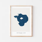 orchard lake michigan map poster – minimalist lake wall art - image 1