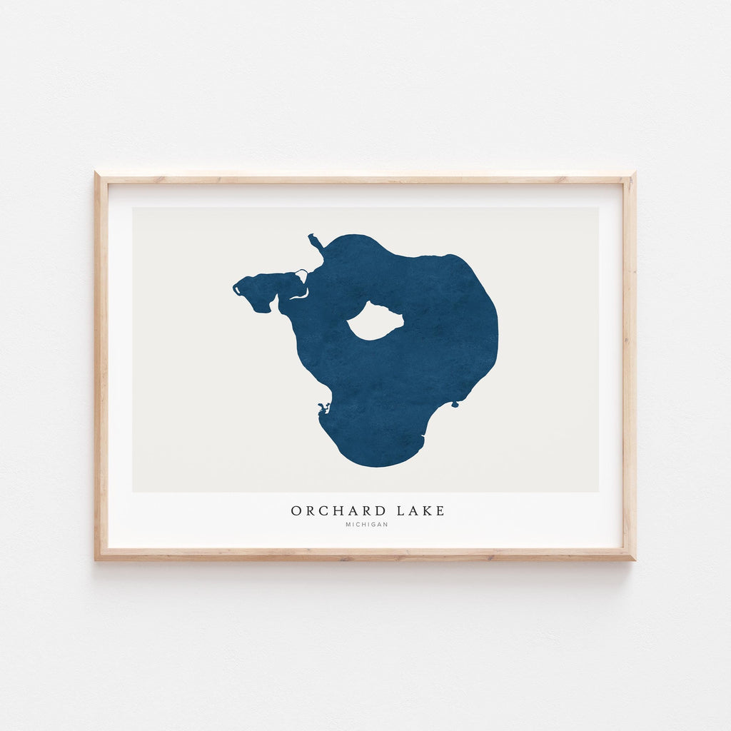 orchard lake michigan map poster – minimalist lake wall art - image 2