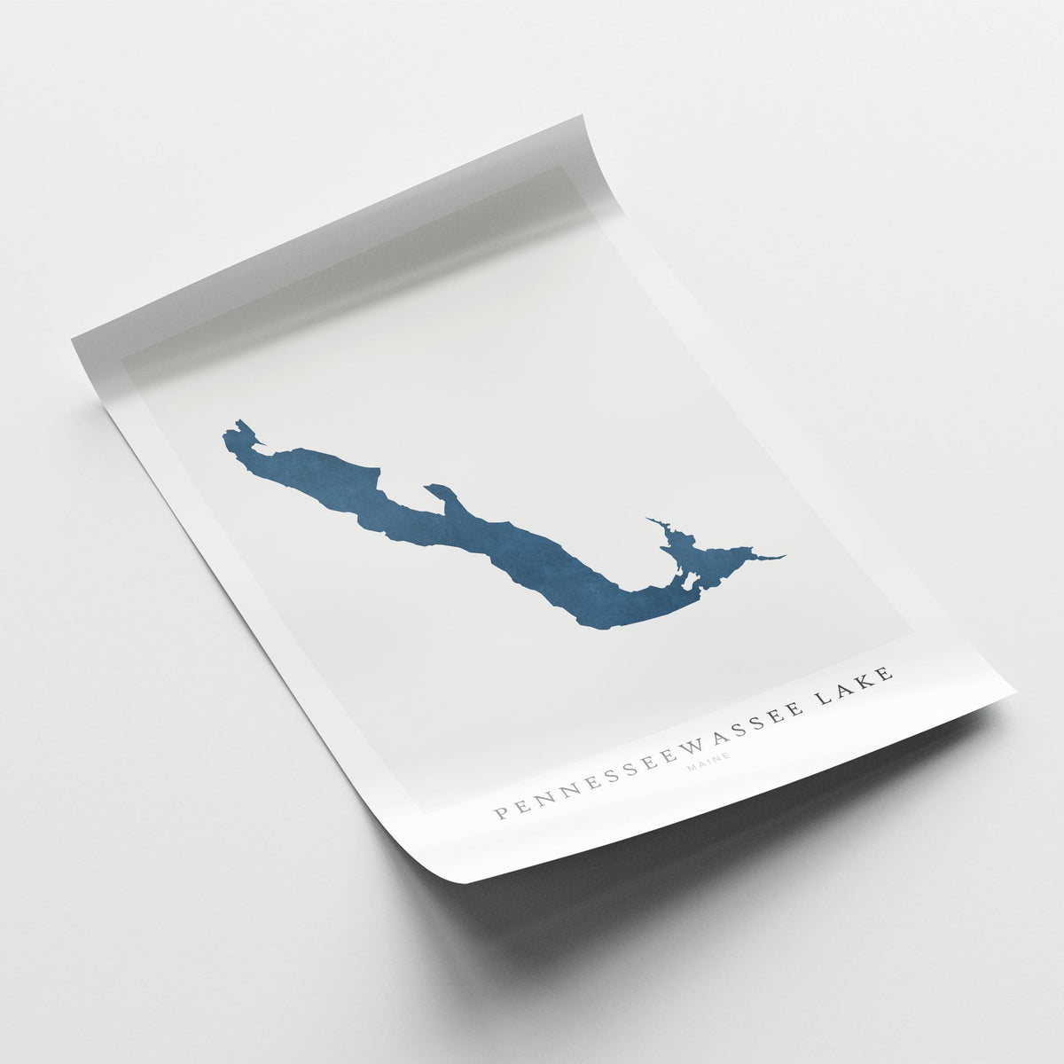 pennesseewassee lake maine map poster – minimalist lake wall art - image 6