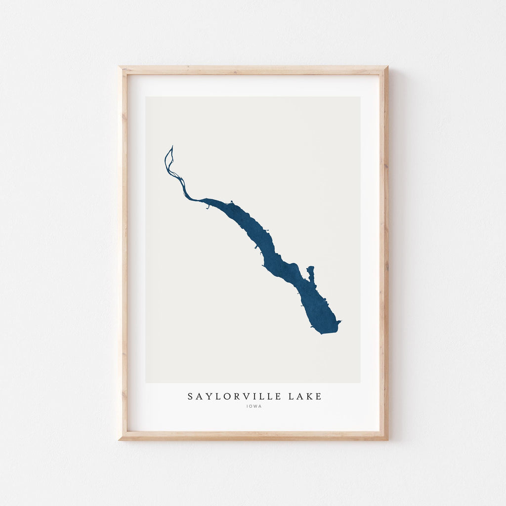 saylorville lake iowa map poster – minimalist lake wall art - image 1