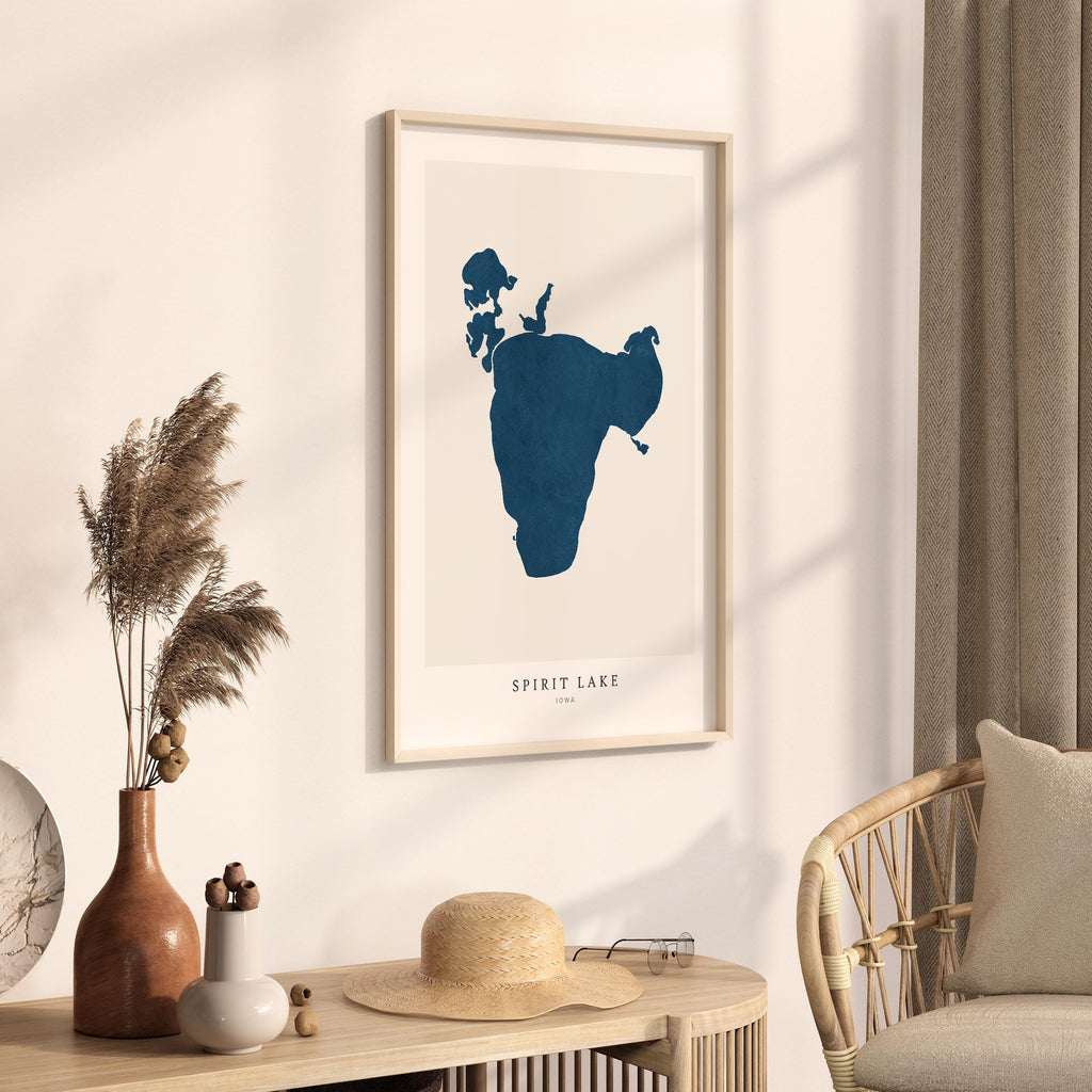 spirit lake iowa map poster – minimalist lake wall art - image 3